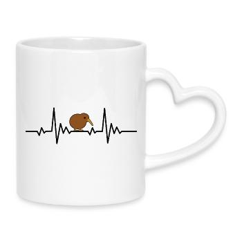 Pouls de battement de cœur de l’oiseau néo-zélandais néo-zélandais - Mug avec anse en forme de cœur - blanc - Droite
