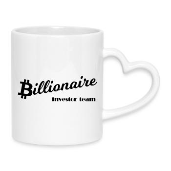 Bitcoin Silhouette Noir - Tasse mit Herzhenkel - Weiß - Rechts