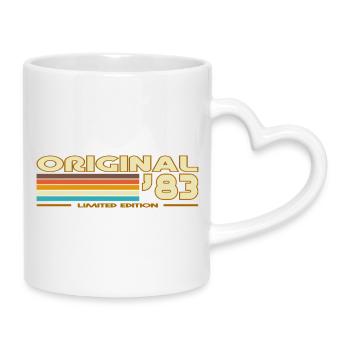 Originales 83 Retro Rainbow - Tasse mit Herzhenkel - Weiß - Rechts