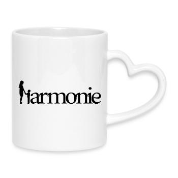 HARMONIE ! (famille, papa, maman, enfants)  - Mug avec anse en forme de cœur - blanc - Droite