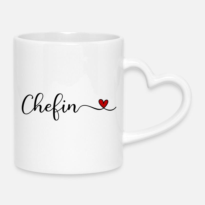Chefin - Mug with Heart-Shaped Handle - white