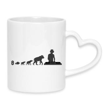 Évolution vers le DJ - Mug avec anse en forme de cœur - blanc - Droite