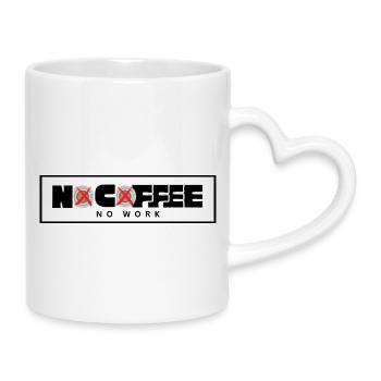 No Coffee No Work – T-shirt café original et graph - Mug avec anse en forme de cœur - blanc - Droite