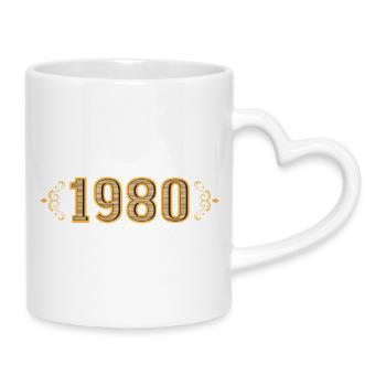Legend since 1980 retro 1980s - Mug with Heart-Shaped Handle - white - Right