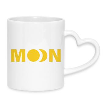 Moon - Mug with Heart-Shaped Handle - white - Right