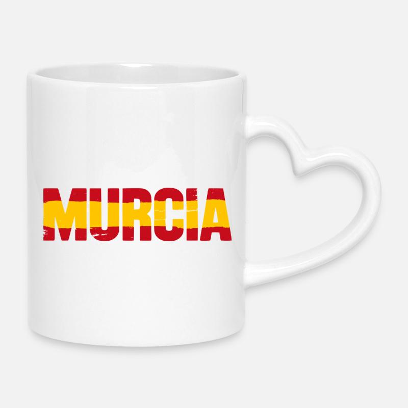 Drapeau de Murcie Espagne - Mug avec anse en forme de cœur - blanc