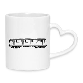Blank Subway Car Graffiti - Illustration - Mug with Heart-Shaped Handle - white - Right