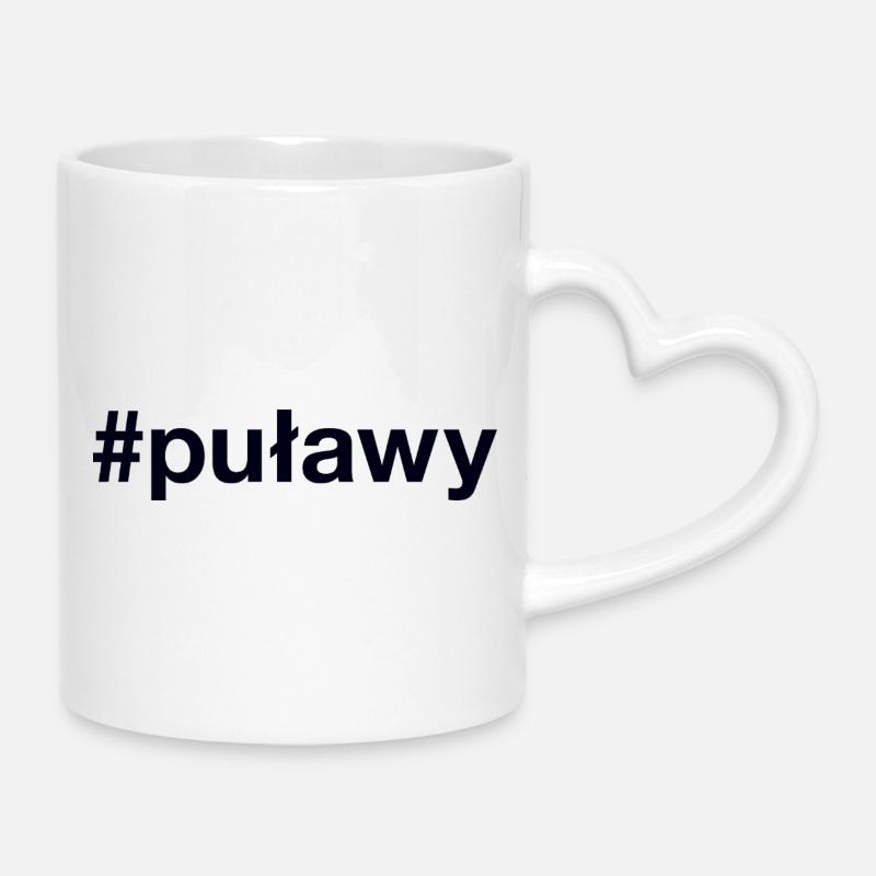 Pulawy Polska Pologne Hashtag - Mug avec anse en forme de cœur - blanc