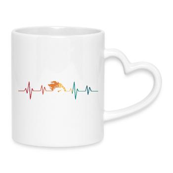Heartbeat speedometer - Mug with Heart-Shaped Handle - white - Right