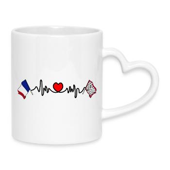 Limousin Herzschlag Frankreich - Tasse mit Herzhenkel - Weiß - Rechts