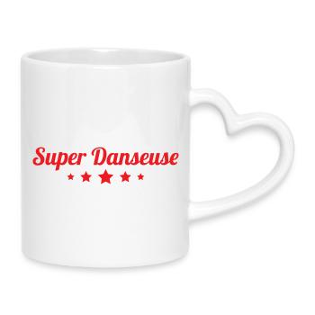 Super Dancer – Tanz - Tasse mit Herzhenkel - Weiß - Rechts