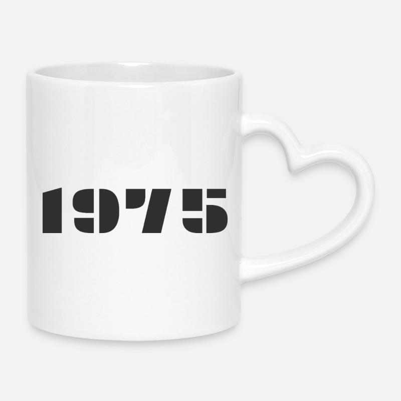 1975 - Mug avec anse en forme de cœur - blanc