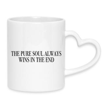 L’âme gagne - Slogan Shirts Motivation - Mug avec anse en forme de cœur - blanc - Droite