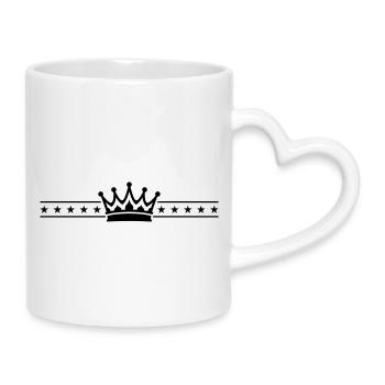 Krone Element - Tasse mit Herzhenkel - Weiß - Rechts