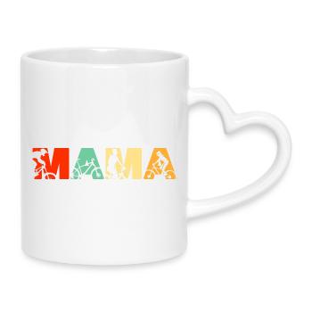 Mountain Biking Mama Off Road Cycling - Mug with Heart-Shaped Handle - white - Right