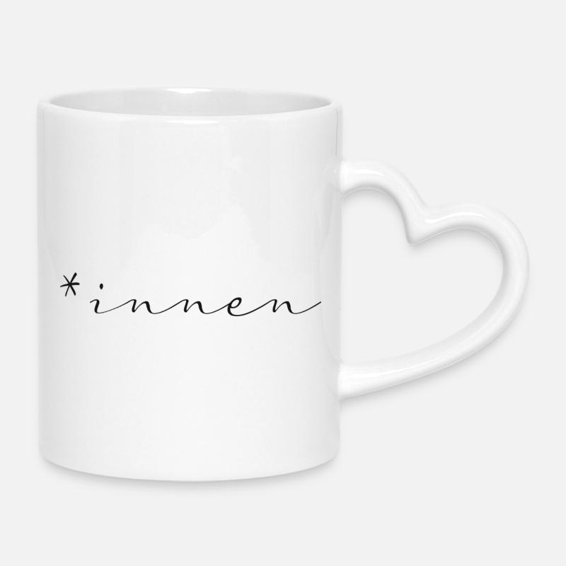 Chemise Féminisme - Mug avec anse en forme de cœur - blanc