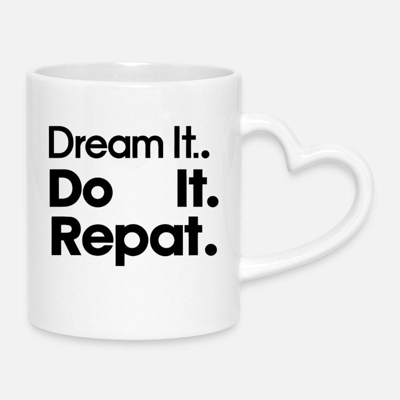 Celestial Moon Phases Embroidery Design - Mug with Heart-Shaped Handle - white