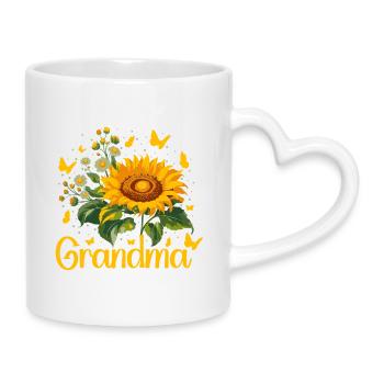 Conception hommage à la grand-mère tournesol - Mug avec anse en forme de cœur - blanc - Droite