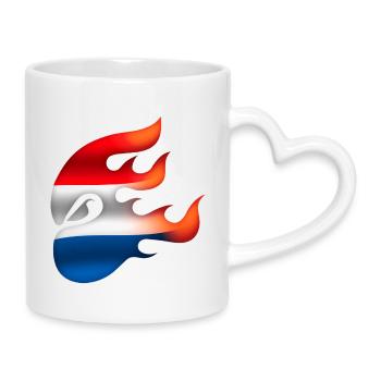 Drapeau des Pays-Bas - Pays-Bas - Ninja - Mug avec anse en forme de cœur - blanc - Droite