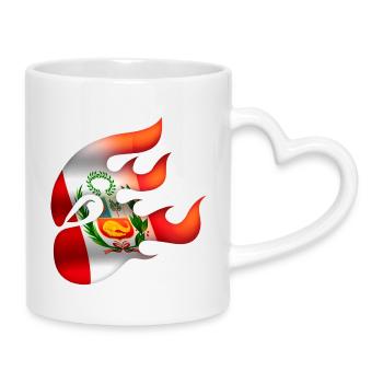 Flag of Peru - Peru - Ninja - Mug with Heart-Shaped Handle - white - Right