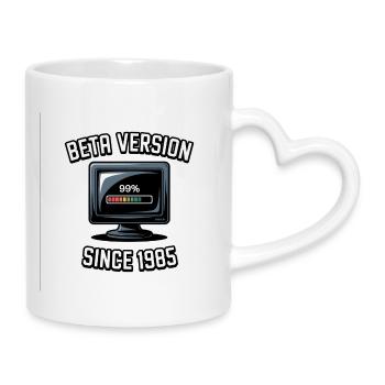 Retro Computer Fortschritt Design - Tasse mit Herzhenkel - Weiß - Rechts