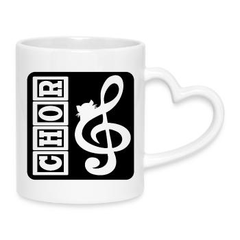 CHOR KATZEN MUSIK - Tasse mit Herzhenkel - Weiß - Rechts