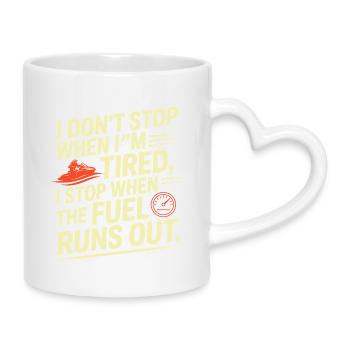 Funny Jetski Fuel Runs Out  - Mug with Heart-Shaped Handle - white - Right