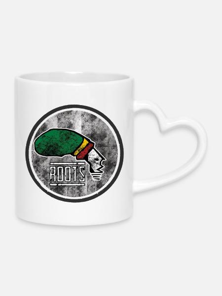 Roots Afrocentric Graphic Design - Tasse mit Herzhenkel - Weiß
