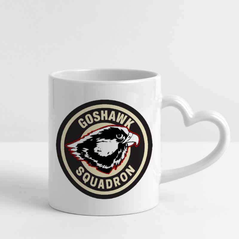 Conception de l’insigne de l’escadron Goshawk Mug avec anse en forme de cœur