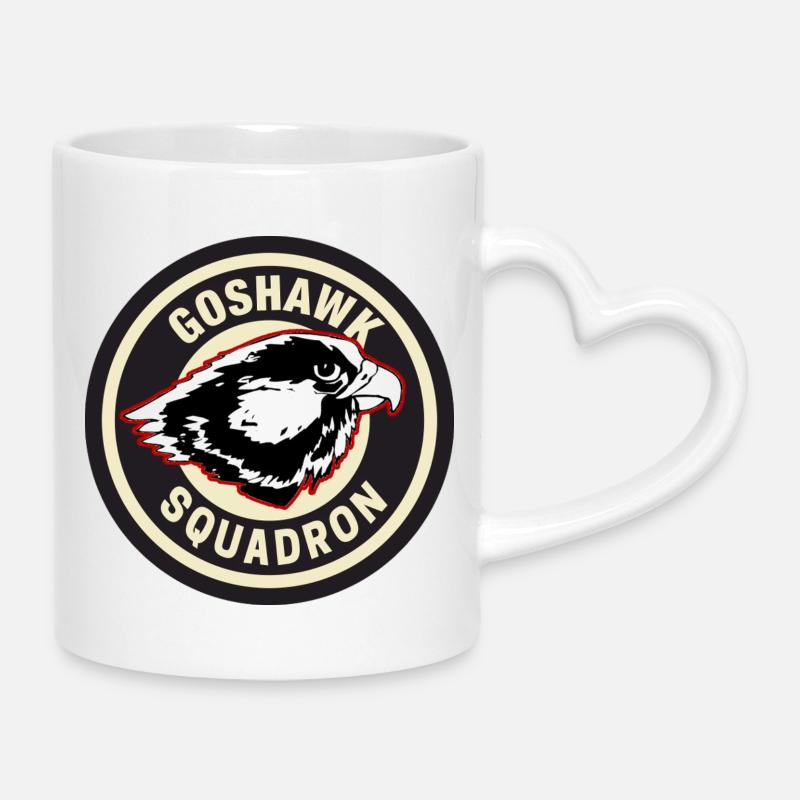 Goshawk Squadron Badge Design - Mug with Heart-Shaped Handle - white