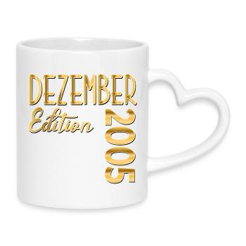 21st Birthday Birthday 2005 December - Mug with Heart-Shaped Handle - white - Right