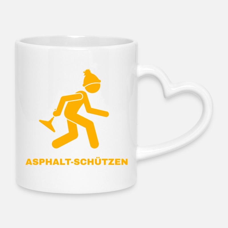 Asphalt shooters orange - Mug with Heart-Shaped Handle - white