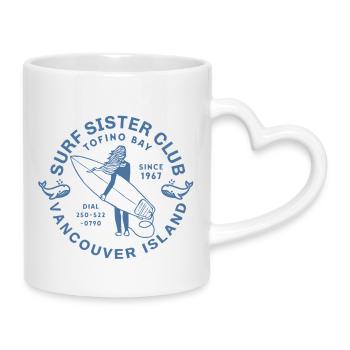 Surf sister club Île Vancouver - Mug avec anse en forme de cœur - blanc - Droite