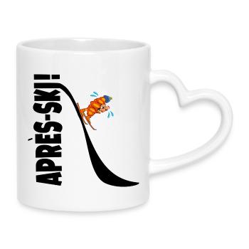 Après-SKI Funny Croissant - Mug with Heart-Shaped Handle - white - Right