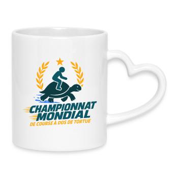 Schildkröten-Renn-Meisterschaft - Tasse mit Herzhenkel - Weiß - Rechts