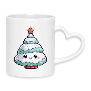 Étoile d’arbre enneigé pastel - Mug avec anse en forme de cœur - blanc - Droite