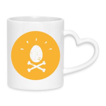 Œuf de Pâques de pirate dans le style Krim jaune Grunge - Mug avec anse en forme de cœur - blanc - Droite