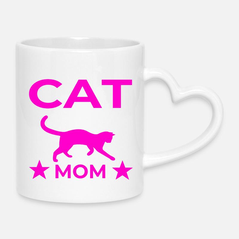 feline - Mug with Heart-Shaped Handle - white