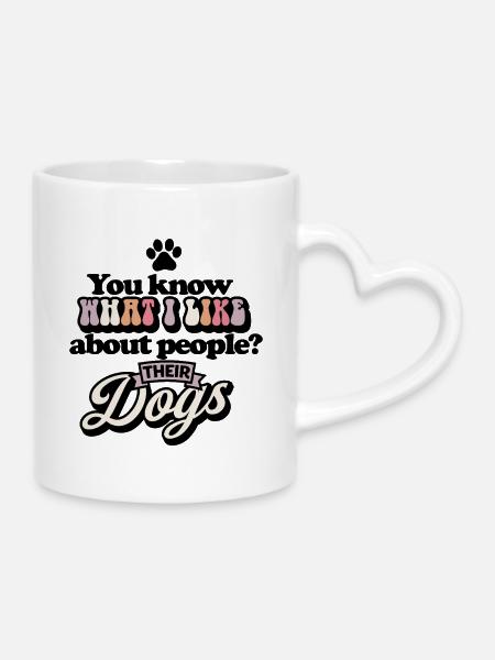 Ce que j’aime leurs chiens - Mug avec anse en forme de cœur - blanc