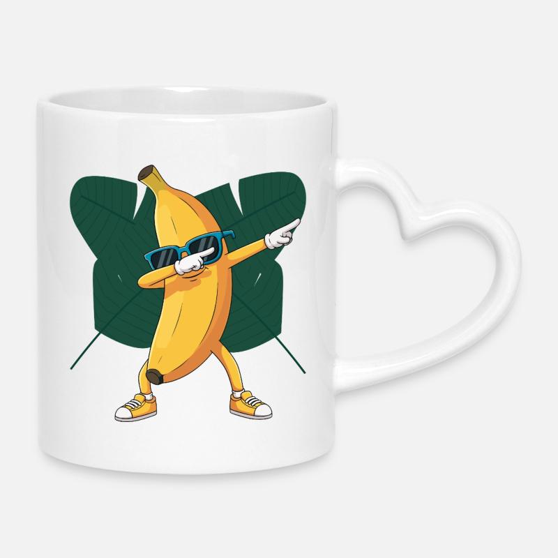Banana Groove Dancer - Mug avec anse en forme de cœur - blanc