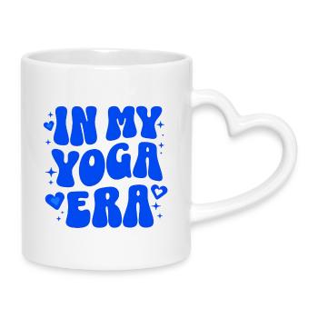 Yoga Geschenk Meditation Selfcare Achtsamkeit - Tasse mit Herzhenkel - Weiß - Rechts