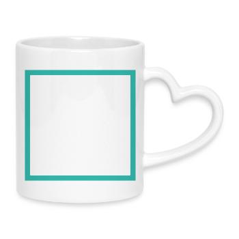 Square Square - Mug with Heart-Shaped Handle - white - Right