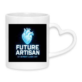 Futur Artisan Coeur Néon - Mug avec anse en forme de cœur - blanc - Droite
