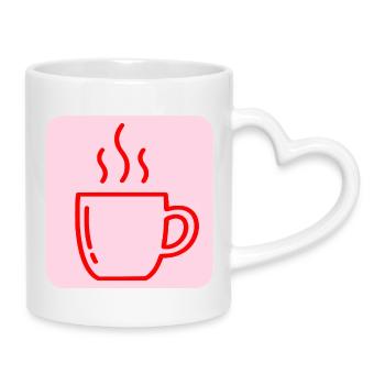COFFEE CUP COFFEE DRINKER - Mug with Heart-Shaped Handle - white - Right