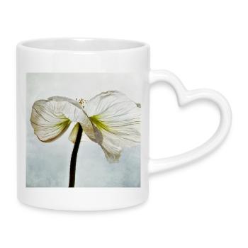 Weiße Mohnblüte - Tasse mit Herzhenkel - Weiß - Rechts