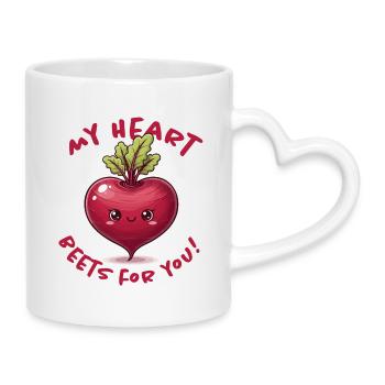Heart Love Message - Mug with Heart-Shaped Handle - white - Right