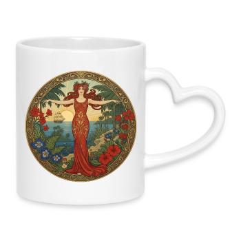 Déesse tropicale au coucher du soleil - Mug avec anse en forme de cœur - blanc - Droite