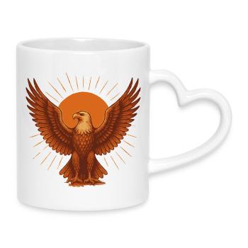 Fiery Solar Eagle - Mug with Heart-Shaped Handle - white - Right