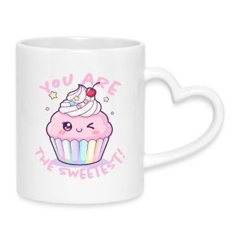 You're the cutest cupcake - Mug with Heart-Shaped Handle - white - Right