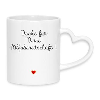 MERCI SERVIABILITÉ CŒUR - Mug avec anse en forme de cœur - blanc - Droite